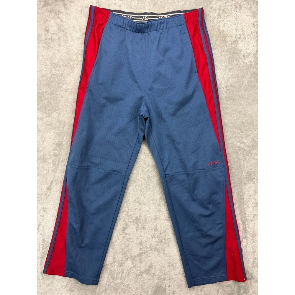 VTG 2004 Adidas Men's Track Pants XL‎ Blue Red Colorblock 100% Polyester RARE